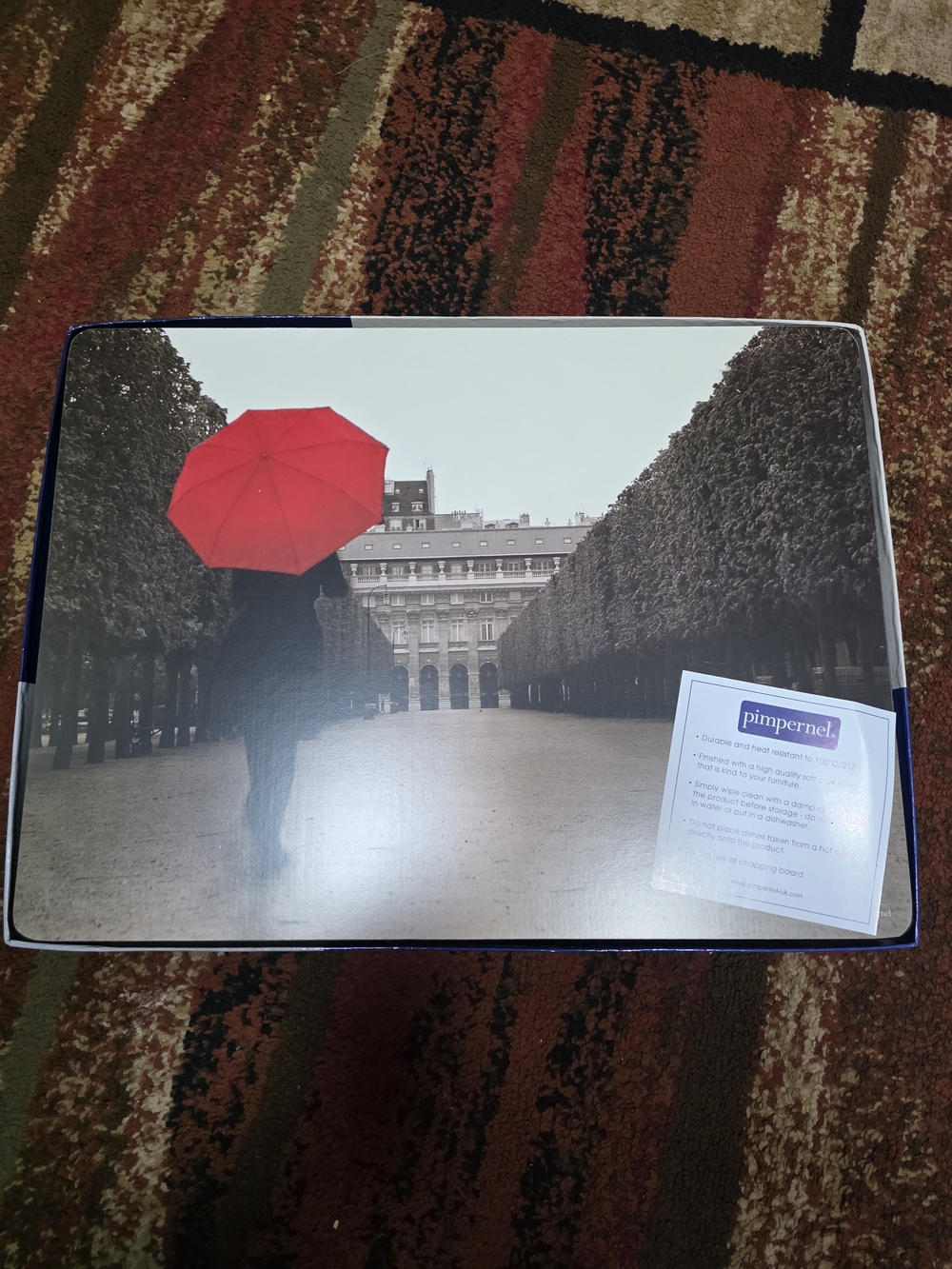 Pimpernel Red Umbrella Home Accent Corkboard Placemat - Set Of 8